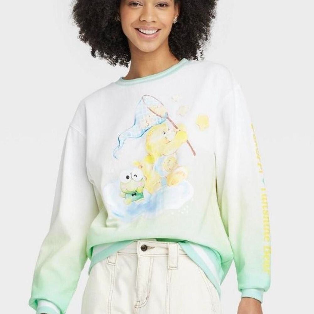 Sanrio Care Bears Funshine Keroppi Sweatshirt - WOMENS XS - NEW